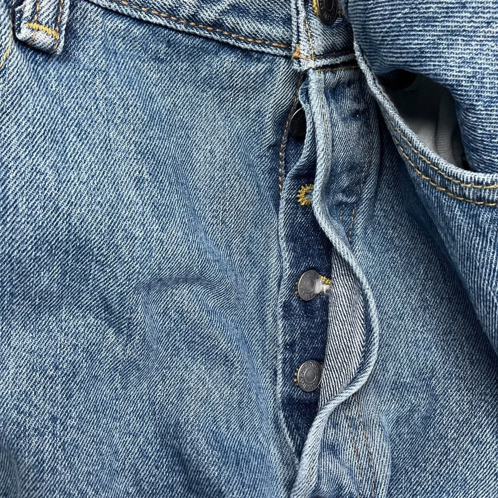 Levi's 501‎ Mens 38W 36L Blue Fade Button Fly Original Fit Straight Leg Retro